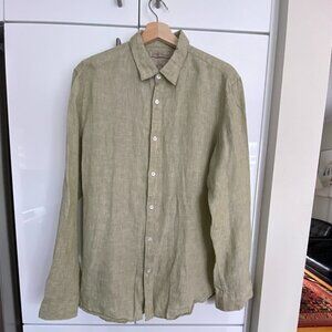 Mens Banana Republic Heritage 100% Linen Classic Casual button front shirt